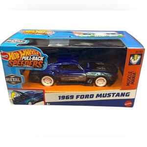 HOT WHEELS Pull-Back Speeders Diecast Custom 1969 FORD MUSTANG 1:43 Muscle Car